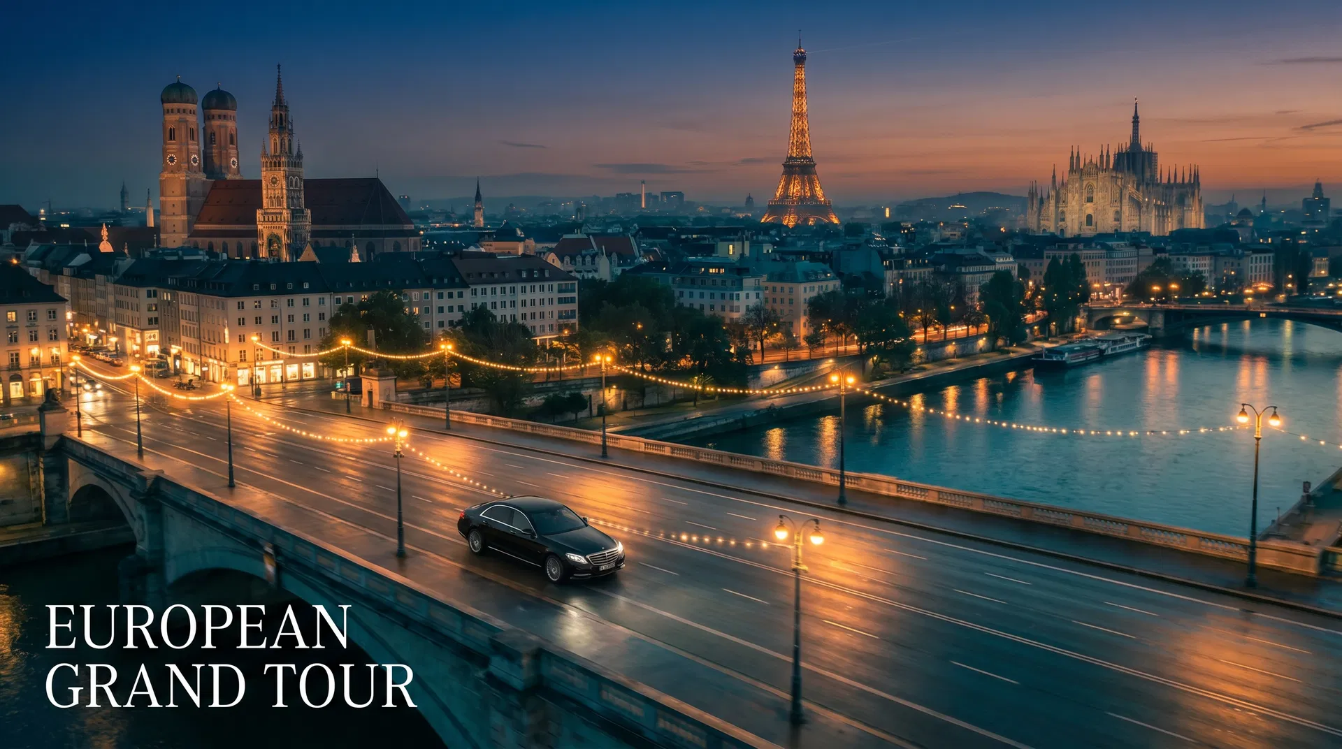 Europe-wide chauffeur service — Munich, Paris, Milan